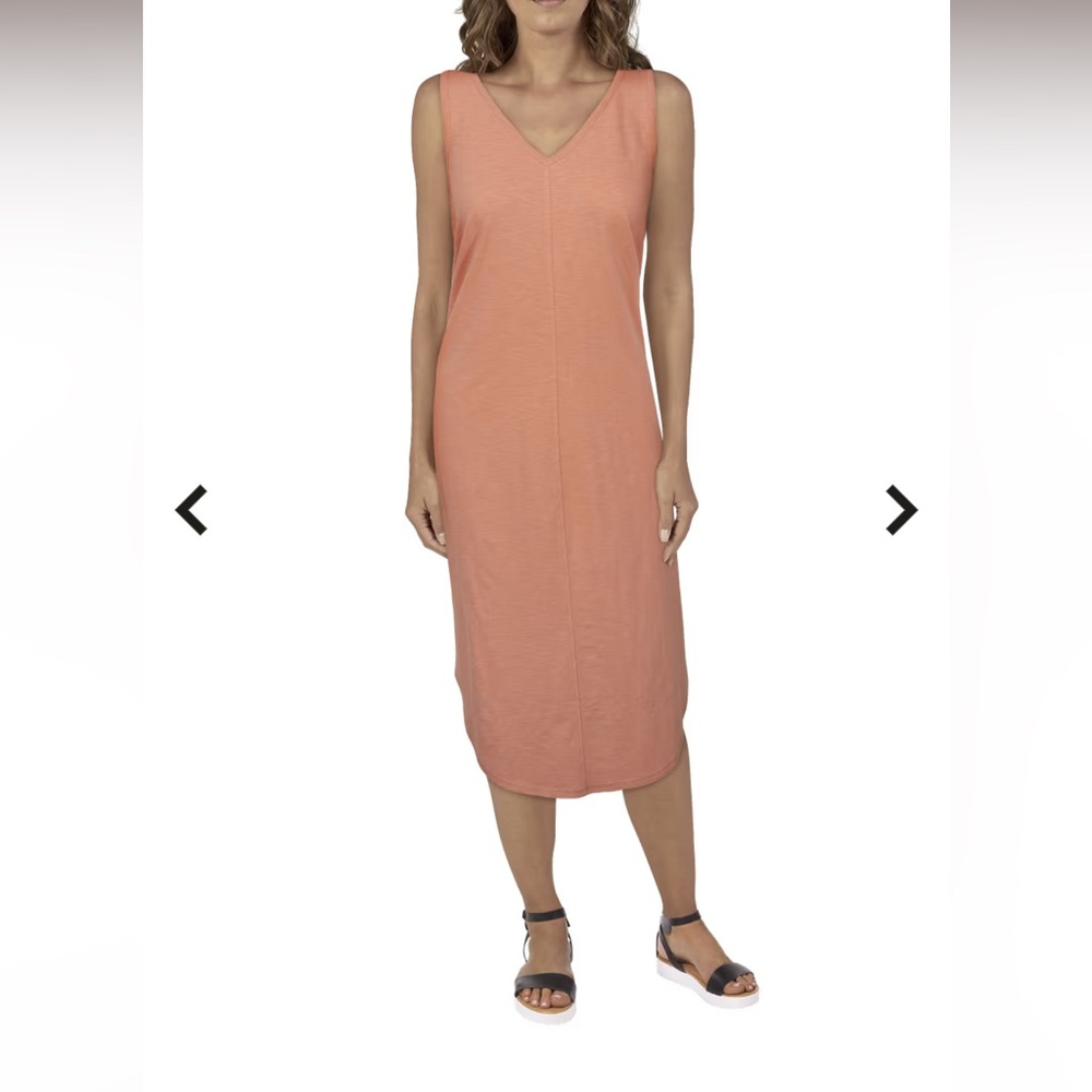 NWT TAWNY ORANGE SLUB KNIT MIDI DRESS